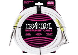 Ernie Ball 6047 geflochtenes Gitarrenkabel 6 Meter Weiß