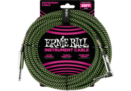 Ernie Ball 6066 gewebtes Gitarrenkabel 7,6 Meter schwarz grün