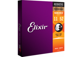 Elixir 16027 Acoustic Custom Light Phosfor Bronze Nanoweb 11-52