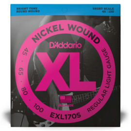 D'Addario EXL170S Nickel Wound Regular Light Short Scale Bass