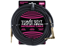 Ernie Ball 6081 geweven gitaar kabel 3 meter zwart