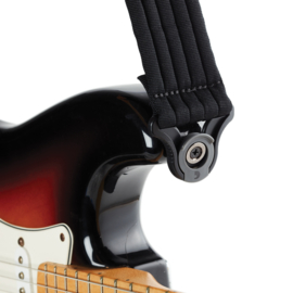 D'Addario 50BAL01 Auto Lock Black Padded Stripes Geometric gitaarband