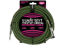Ernie Ball 6082 geweven gitaar kabel 5,5 meter zwart/groen