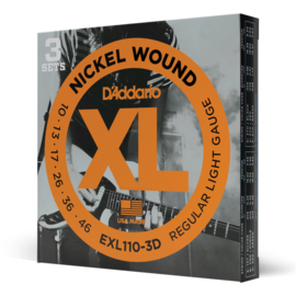D'Addario EXL110-3D  3 pack snaren set voor elektrische gitaar