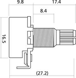 Yellow Parts EZ1197A Volume Potmeter 250K Logaritmisch
