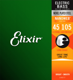 Elixir 14077 Light-Medium Electric Bass NPS Nanoweb 45-105 bas snaren