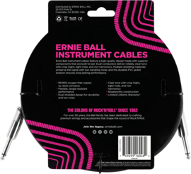 Ernie Ball 6048 geweven gitaar kabel 3 meter zwart