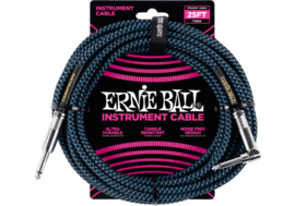 Ernie Ball 6060 gewebtes Gitarrenkabel 7,6 Meter schwarz/blau