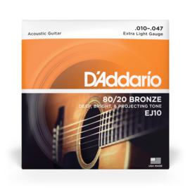 D'Addario EJ10 Extra Light Saitensatz für Akustische/Westerngitarre
