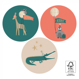 Stickers Multi | Party Animals | 6 stuks
