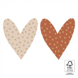Stickers Duo | Small Hearts Gold - Faded | 6 stuks