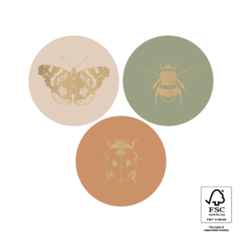 Sticker | Multi - Nature Insects Gold | 6 stuks