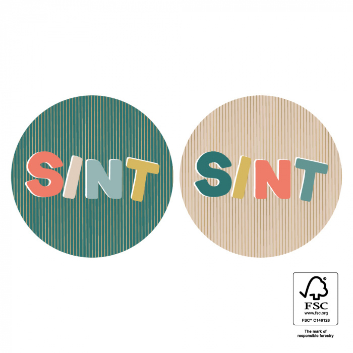 Stickers Duo | Sint Letters Goud | 6 stuks