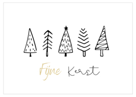 Kerstkaart | fijne Kerst | kerstboompjes