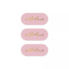 Sluitstickers | ovaal with love | roze