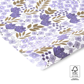 Vloeipapier | flower field gold | violet