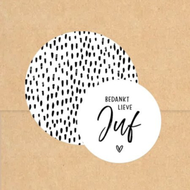 Sluitsticker | bedankt lieve juf