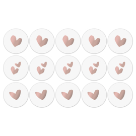 Sluitstickers | hearts | rose gold