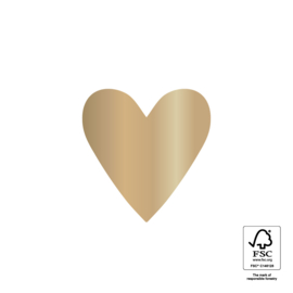 Sluitsticker | heart gold mini | 5 stuks 