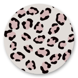 Sluitsticker | leopard roze | per 5