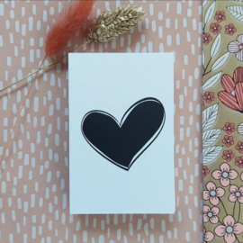 Minikaartje | zwart hartje