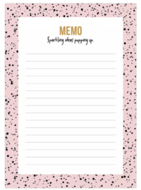 A6 Noteblock Memo Sparkling Pink