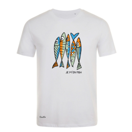 T-Shirt Kids - Je m'en Fish - Wit