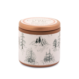 Candle in Copper Tin - Cypress Fir Holliday - White