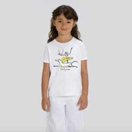 T-Shirt Kids - Girl Power - Wit