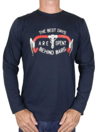Best Days Behind Bars (navy) Long Sleeve T-Shirt - Cycology Gear