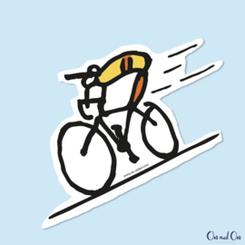 Sticker Cyclist Yellow