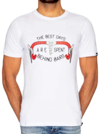 Best Days Behind Bars (Road) T-Shirt (Wit) - Cycology Gear