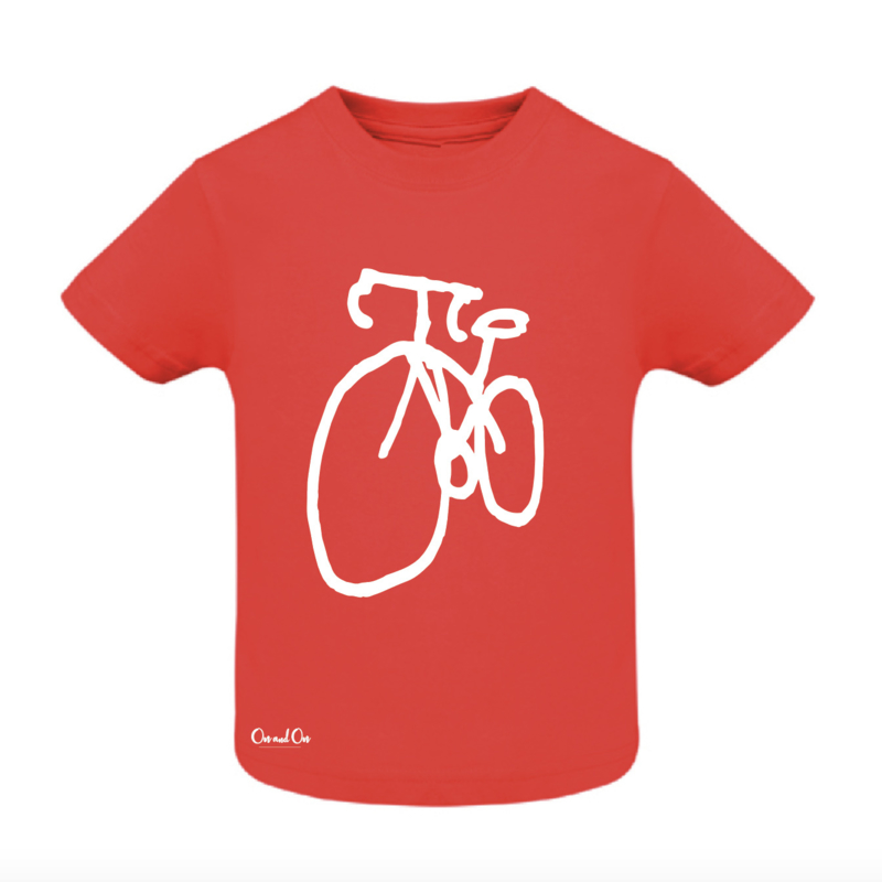 T-Shirt Baby - Fiets - Rood