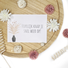 Hopelijk knap je snel weer op!