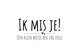 Ik mis je (een klein beetje heel erg veel)