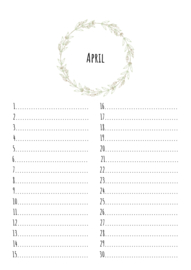 Verjaardagskalender floral