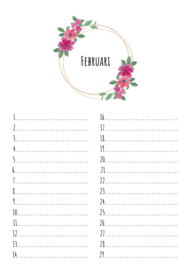 Verjaardagskalender floral