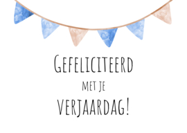Gefeliciteerd met je verjaardag blauw
