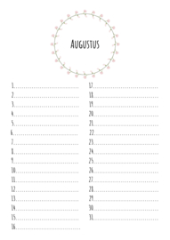 Verjaardagskalender floral