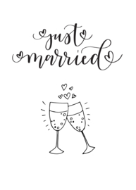 Just married champagneglazen