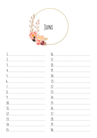Verjaardagskalender floral