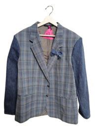 Revolution Recycle Blazer Checkered Blue Maat XL