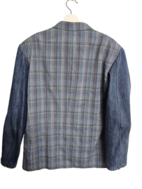 Revolution Recycle Blazer Checkered Blue Maat XL