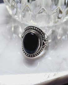 Isa Zilveren Ring met Black Onyx