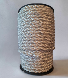 Decoratie koord Zilver/wit (0237) Per meter