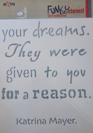 Sjabloon zelfklevend your dreams they were give