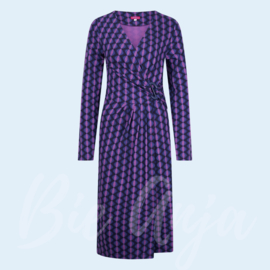 Janet Dress Geo Mod Purple - Tante Betsy jurk