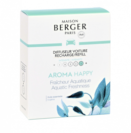 Lampe Berger - Auto parfum navulling Aroma Happy Fraicheur Aquatique / Fresh Aqua 2pcs.