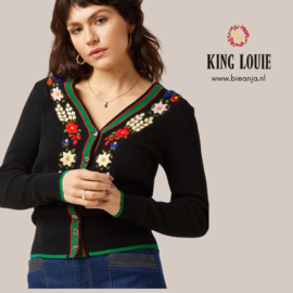 Vest V Rib Cardi Perry - black - King Louie