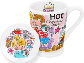 Hot Season XL beker + petit four bordje (roze) - SET